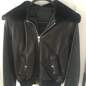 Roots leather jacket bomber